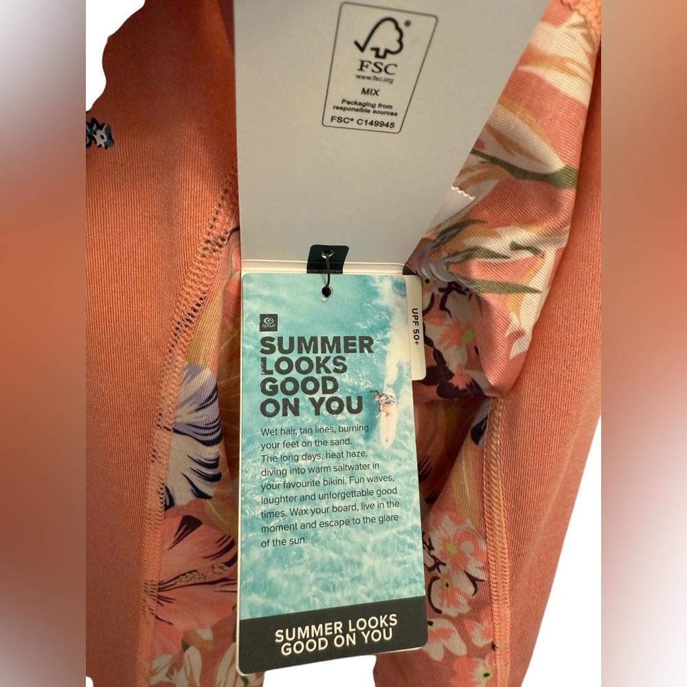 NWT RIP CURL ALOHA LONG SLEEVE ZIP UPS SUN SHIRT UV PROTECTION Large - Picture 9 of 13